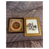 Heinz Clock and Normal Rockwell Framed Picture