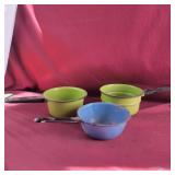 3 Enamelware Pots