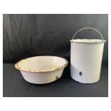 2 Enamelware Pans