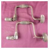 2 Hand Crank Bit Brace Drill (missing jaws)