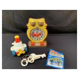 Group of Vintage toys including Answer Clock by