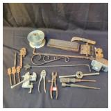 Box Lot Tools and hardware, Wet Stone, Pipe