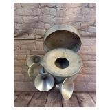 Aluminum Spitoon with Lid and Funnels