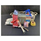 Group of misc hardware items including plastic