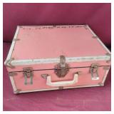 Wood Box covered in pink metal