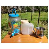 Drink dispenser, plastic container, stainless