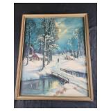 17x21 snowy night W.M. Thompson