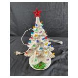 Light up ceramic Christmas tree 11" tall