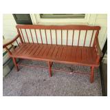 58" wide 31" tall x 17 deep red porch bench