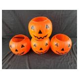 Halloween pails plastic jack o lanterns