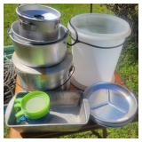 Camping plates, cups, pots and storage containers