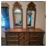 Mid Century Dresser with Double Mirrors
