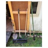 Snow shovel, rake, pitch fork, shovel