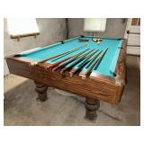 Slate pool table with sticks and balls  easy load