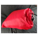 Red plaid sleeping bag