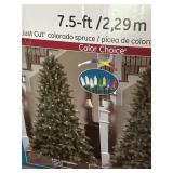 7 1/2 foot pre-lit Colorado spruce Christmas tree