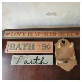 Group of Wood Wall Hangings