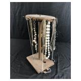 Lot of Various Necklaces and Hanging Display