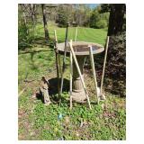 Bird bath squirrel and st Francis statue