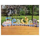 Easter wooden train decoration