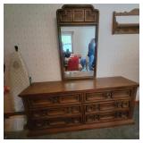 Mid Century Dresser with Mirror 72"Wx30"T (78"