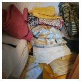 Contents of Closet - blanket, pillows, towels,
