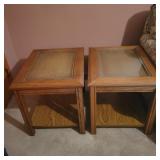 Pair of Glass Top Endtables 20"Wx21"Tx26"D