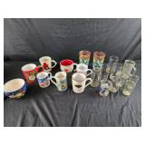 Coffee mugs and glasses