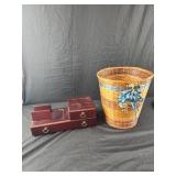 Trash can basket and storage organizer jewelry