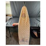 Vintage ironing board and clothesline