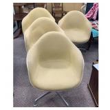 Set of 4 Knoll Eames Swivel Arm Chairs 24"Wx32"T