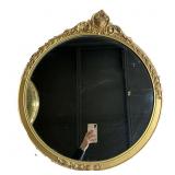 Round Gold Gilded Mirror