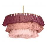 Pink Ombre Cotton Fringe Light Fixture