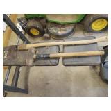 Long handle mallet and axe. Axe needs handle