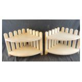 2 Corner Wood Shelves (has brackets for hanging)