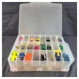 Diecast Cars in case, Hotwheels, Matchbox and more