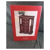 Wood jewelry box with cherry finish 9.1 x 12.4 x