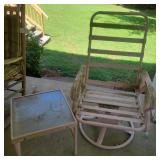 Pink Outdoor Chair and Table - needs pressure