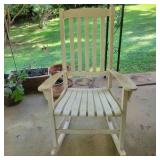 White Wood Outdoor rocking chair 28"Wx46"Tx32"D