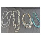 Clear and Turquoise colored Fashion Necklaces