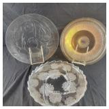 3 Glass Serving platters