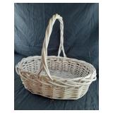 Wicker basket has a few broken pieces 19 x 17 x