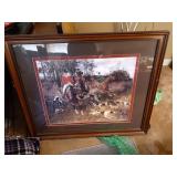 Framed Oil Painting English Men Horse Hunt