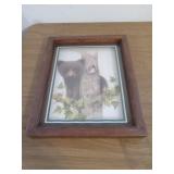 Vintage F. Massa Artwork Shadow Box Bear/Cub