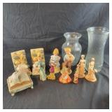 Box Lot with Various Figurines, Music Box, Book