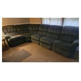 3pc Sectional Sofa with 2 recliners (one