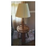 Table lamp with magazine rack 14"Wx50"Tx21"D