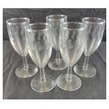 5 Etched Cordial Glasses