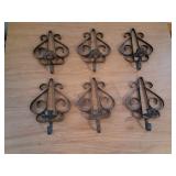 Wrought iron candle holders to hang set of 6 9 x