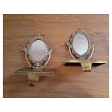 2 brass hangers. 1 is broke